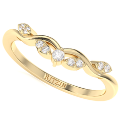 Alliance de mariage en or jaune 18 carats avec moissanite blanche de 0,35 ct à taille ronde pour elle