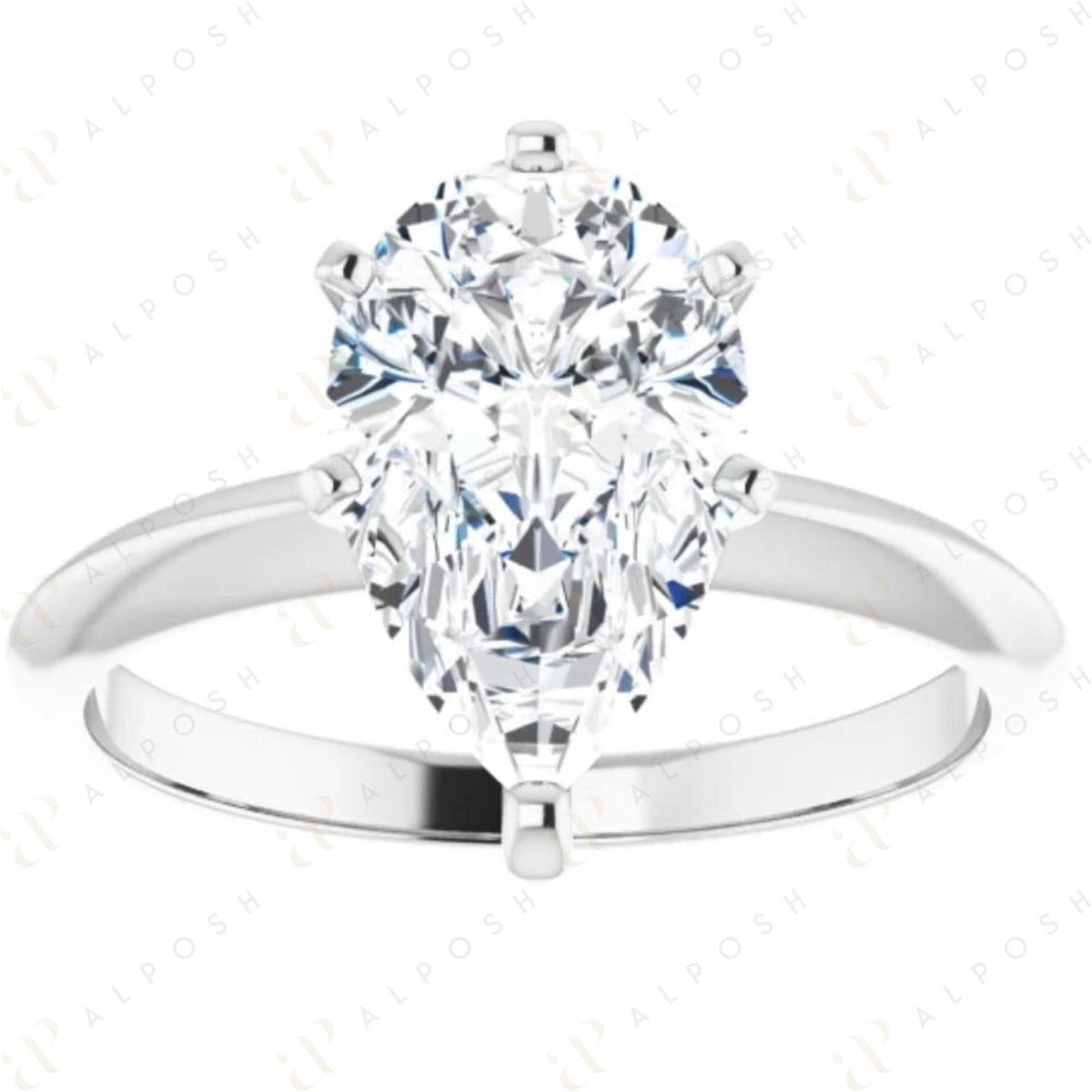 2.00 TCW Pear Cut Solitaire 10K Moissanite Ring for Women