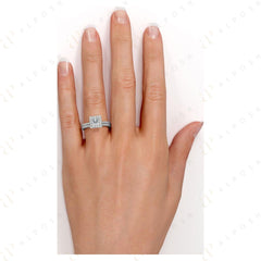 Bague Halo Moissanite 10K taille princesse 1,20 TCW pour femme