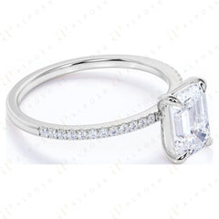 1.80 TCW Emerald Cut Solitaire With Accents 10K Moissanite Ring for Women