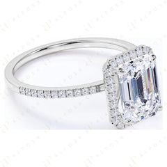 Bague en moissanite taille émeraude 1,80 TCW pour femme