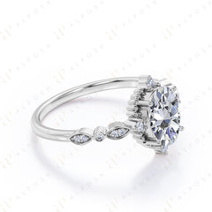 1.20 TCW Oval Cut Unique 10K Moissanite Ring for Women