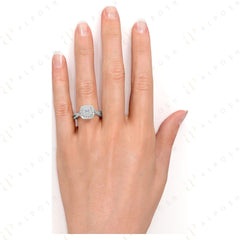 Bague en moissanite torsadée taille princesse 10 carats de 0,90 TCW pour femme