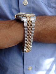 Orologio da uomo Moissanite con quadrante dorato per un'eleganza senza tempo Orologio di lusso 