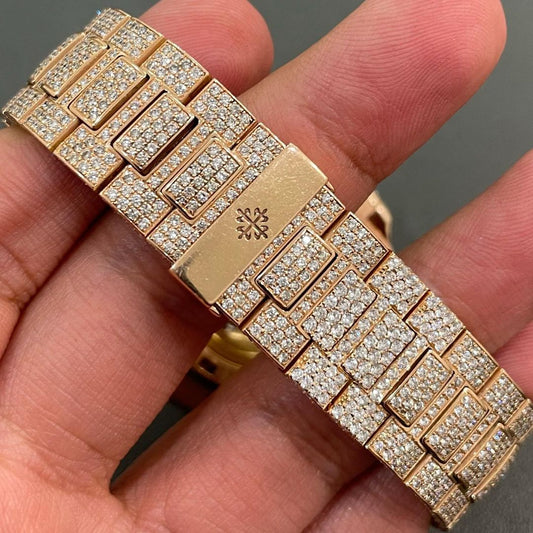 Iced Out Patek Philippe Nautilus Moissanite Watch | Patek Philippe Diamond Watch