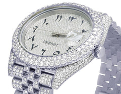 Rolex Watch mens iced out diamond watch with custom arabic dial bust down watch hip hop bling watch